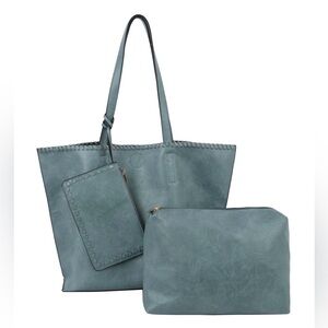 Elegant Blue Tote Bag Set